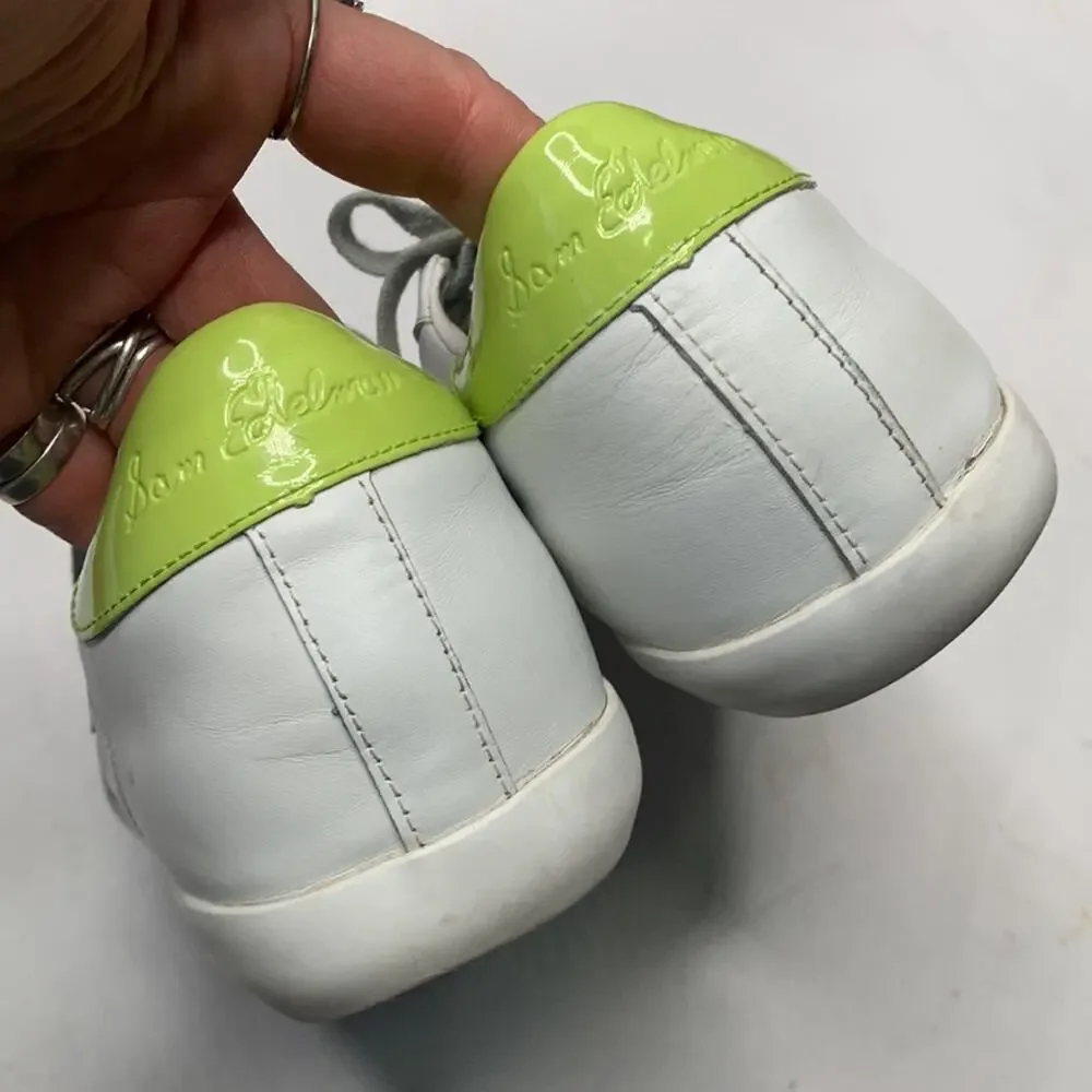 Sam Edelman Areson White Leather Sneakers S-130 Sz 39 EU / 9 US